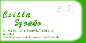 csilla szopko business card